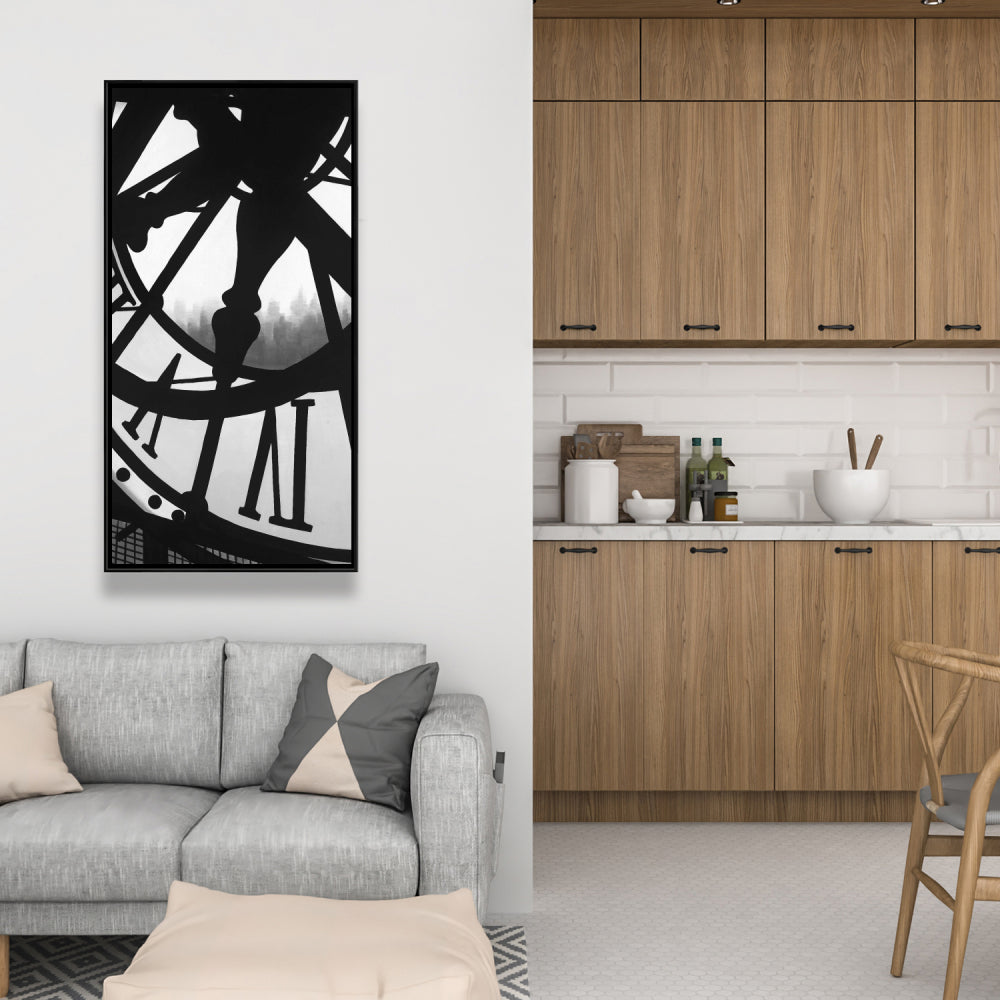 Horloge géante sur toile | Décoration murale du musée d'Orsay | Cadre blanc