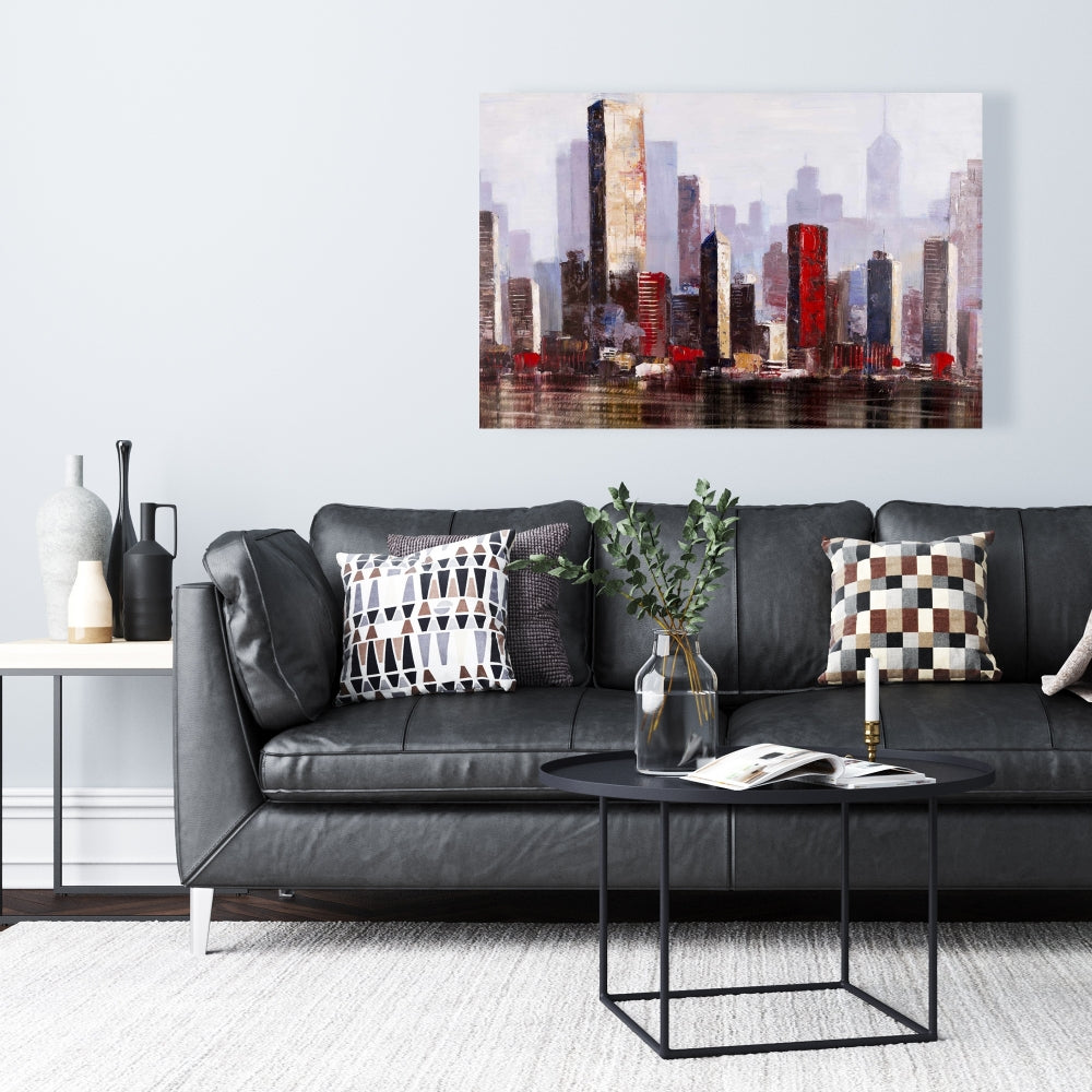 Industrial Cities Blue Canvas - Urban Style Home Decor