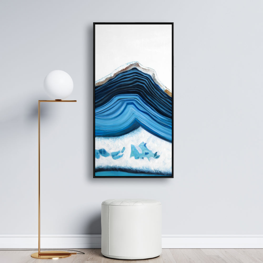 Blue Geode Profile Canvas | Object Blue Framed Wall Art