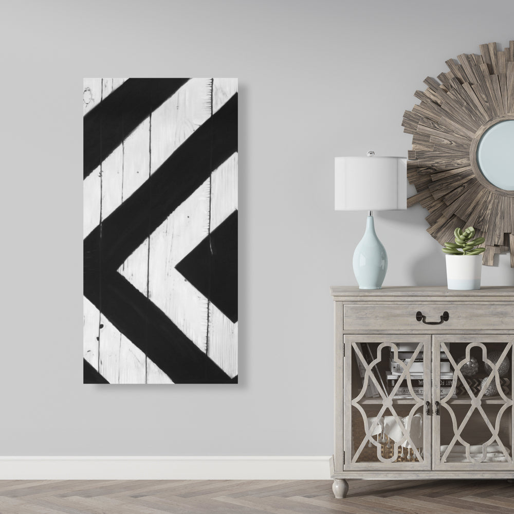 White Living Room Canvas | Rhombus on Wood Wall Art Decor