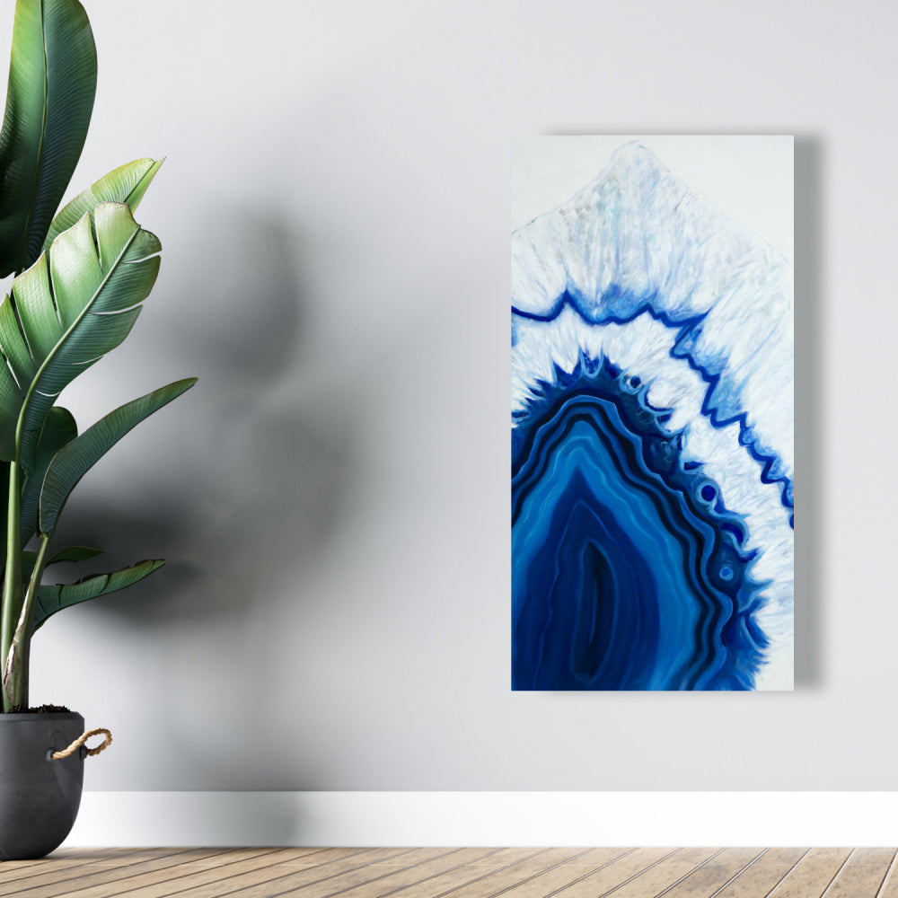 Blue Agate Geode Slice Canvas - Contemporary Bedroom Decor