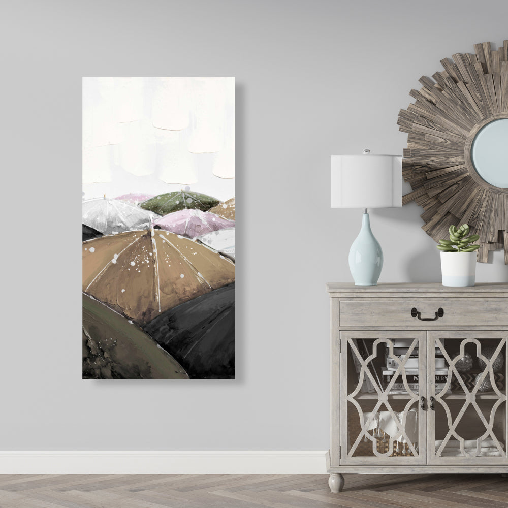 Pink Contemporary Canvas - Spring Showers Home Decor Art