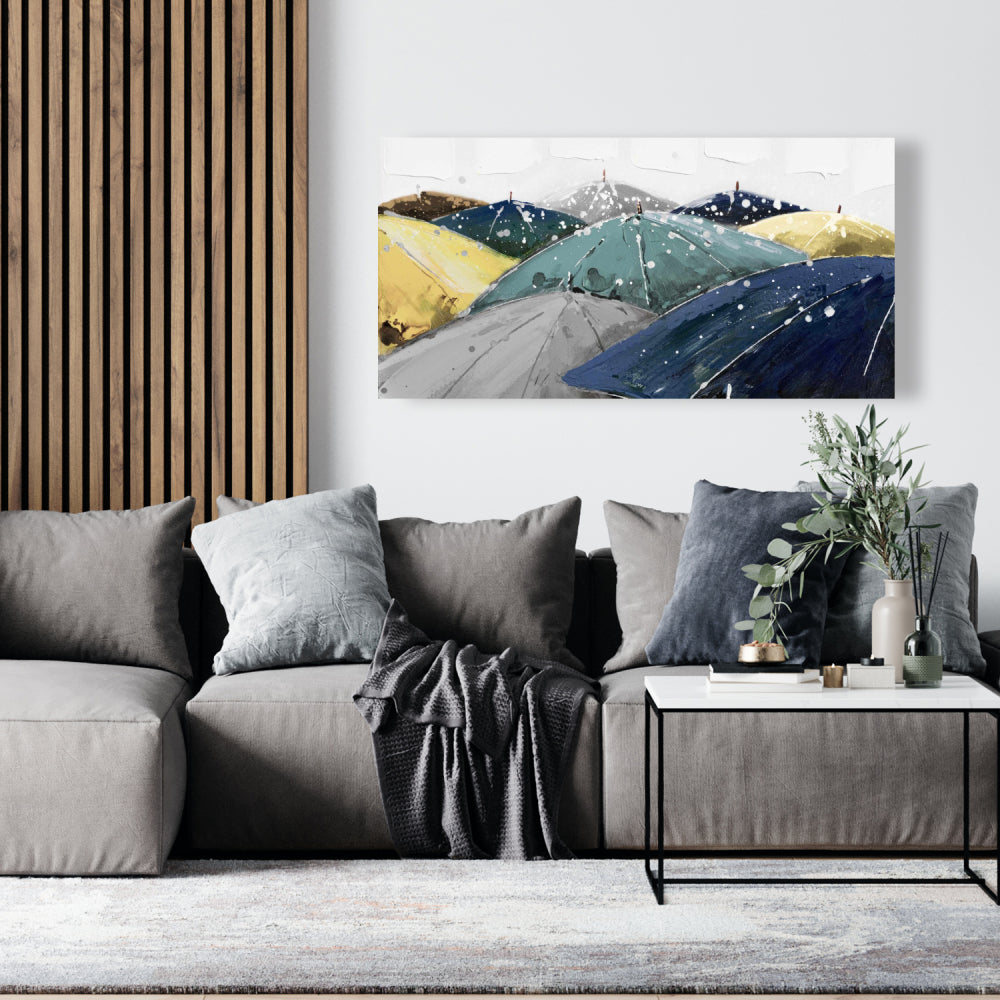 Blue Umbrellas Canvas - Unique Home Decor Wall Art