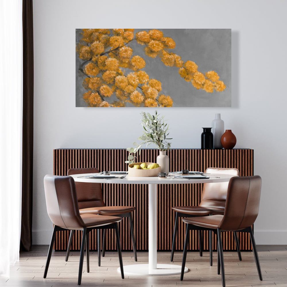 Golden Wattle Plant Canvas - Floral Botanical Bedroom Decor