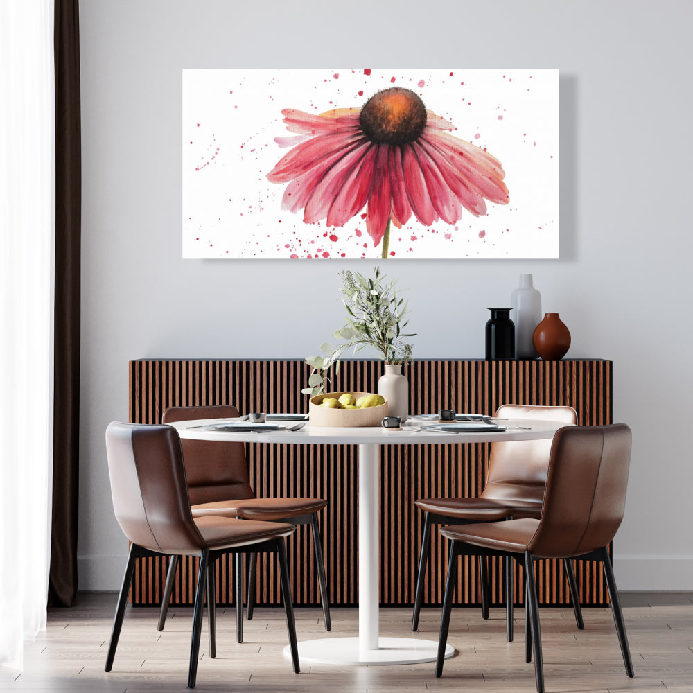 Pink Daisy Floral Canvas | Romantic Botanical Home Decor