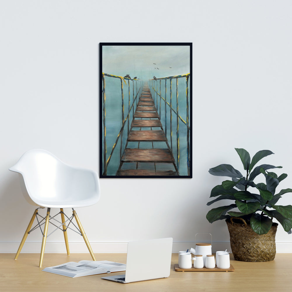 In the Jungle Blue Landscapes Framed Canvas | Home Decor