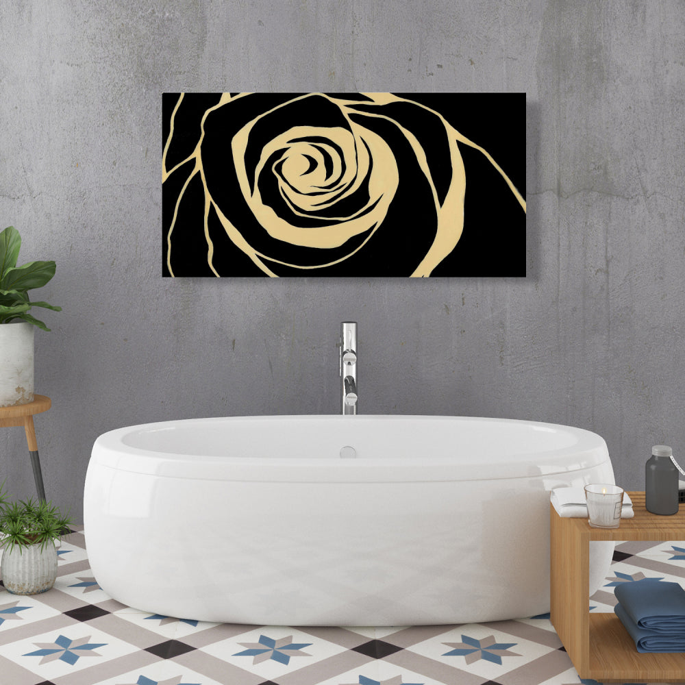 Romantic Black Rose Canvas - Elegant Bedroom Wall Art Decor