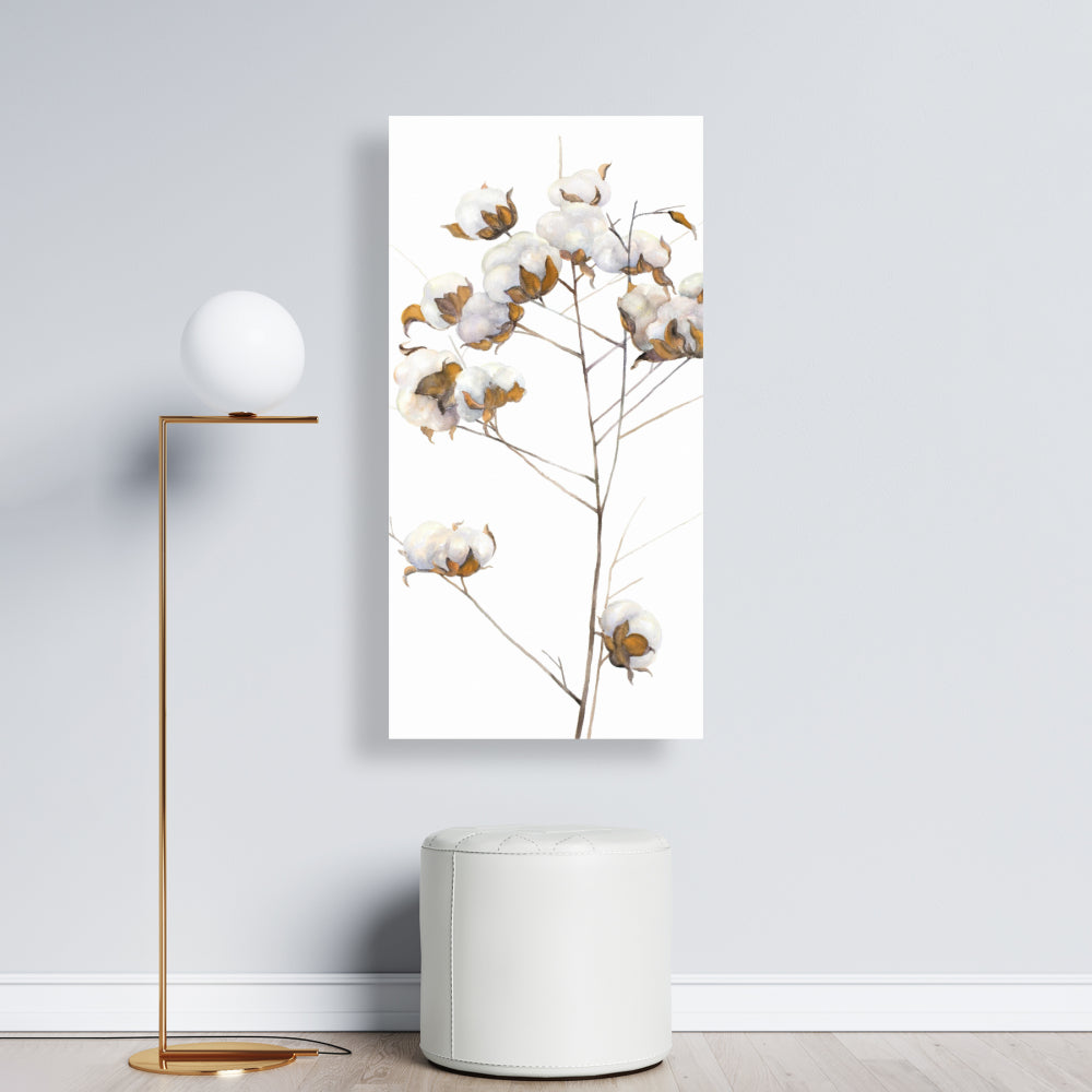 Botanical Scandinavian Canvas | Cotton Flowers Branch Decor