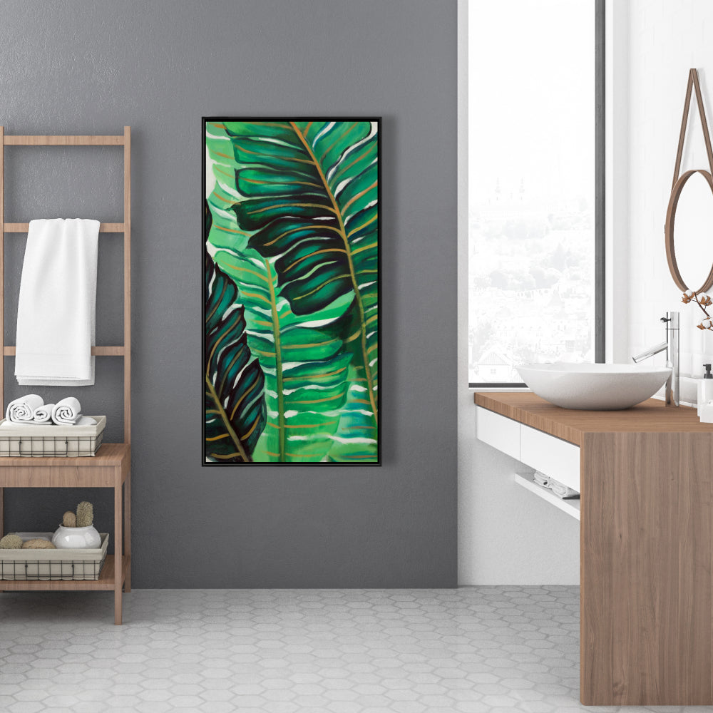 Exotic Plant Leaves Canvas | Floral Botanical Bedroom Decor