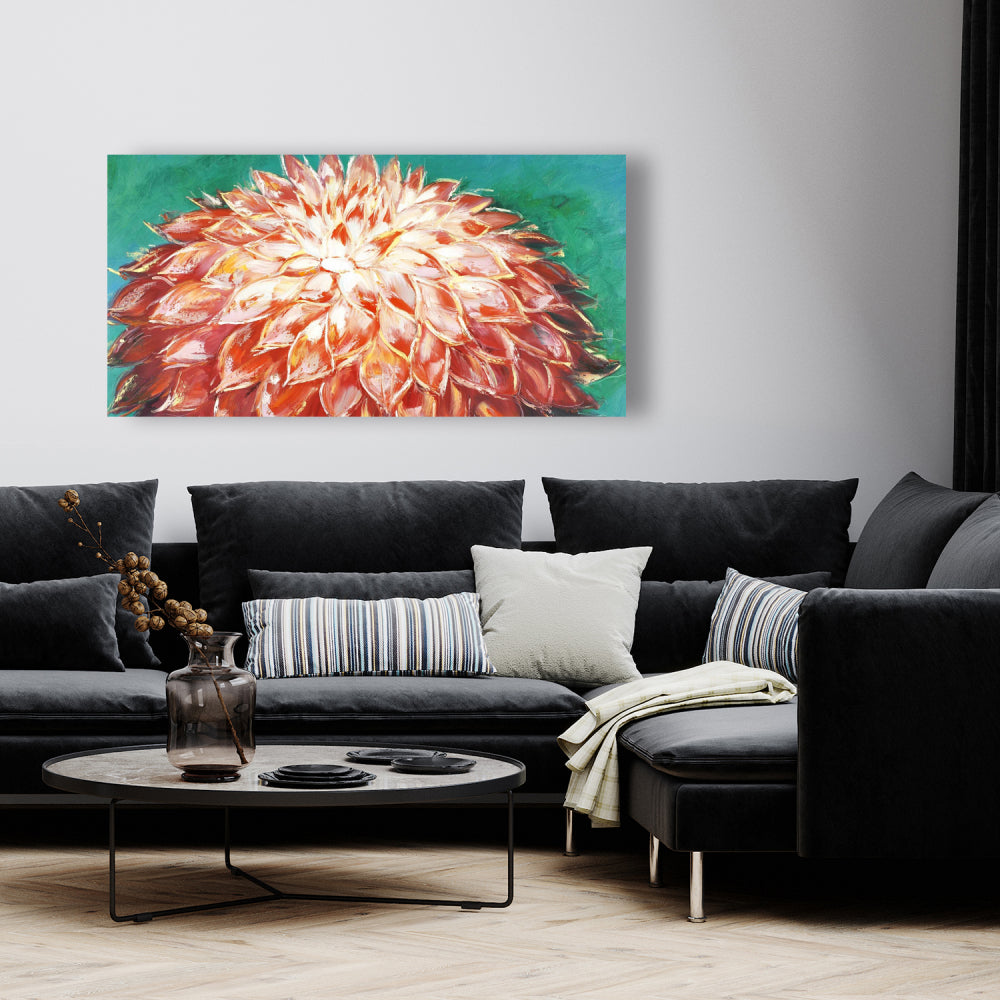 Abstract Dahlia Flower Canvas | Botanical Home Decor Art