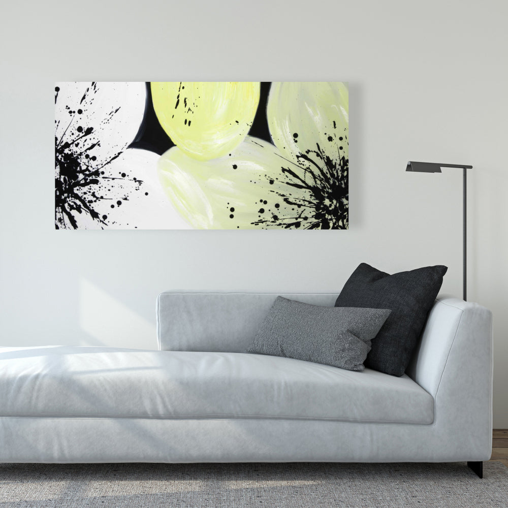 White & Yellow Petals Canvas | Floral & Botanical Home Decor