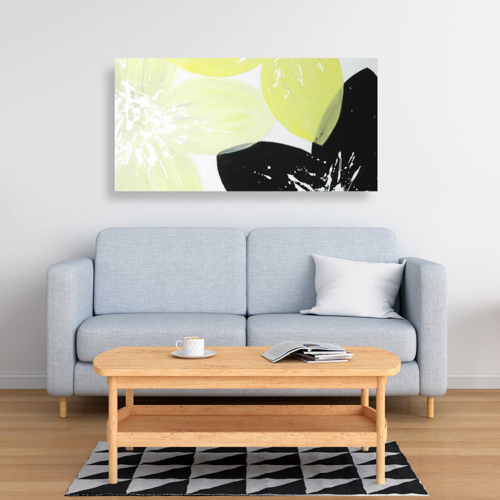 Romantic Yellow Flowers Canvas | Botanical Bedroom Decor