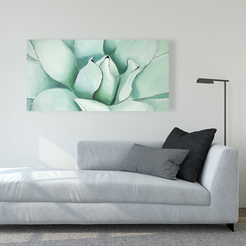 Gros plan sur toile botanique de plantes succulentes - Décoration d'intérieur contemporaine