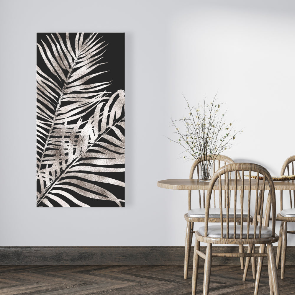 Tropical Gold Leaves Exotic Botanical Canvas | Home Decor Art