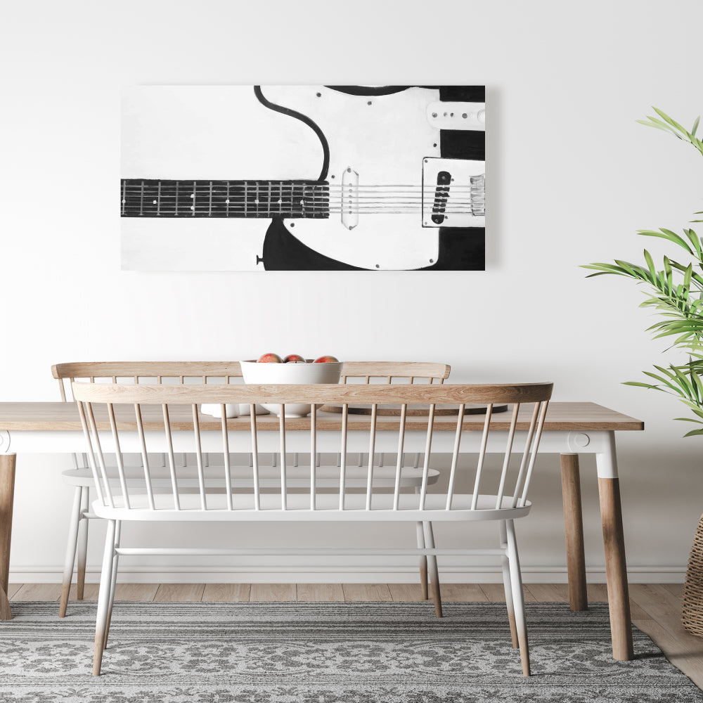 Black Rock Guitar Gray Canvas | Contemporary Bedroom Decor
