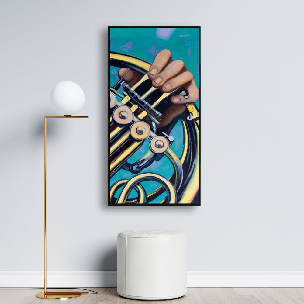 Musician with French Horn Canvas | Home Decor Wall Art