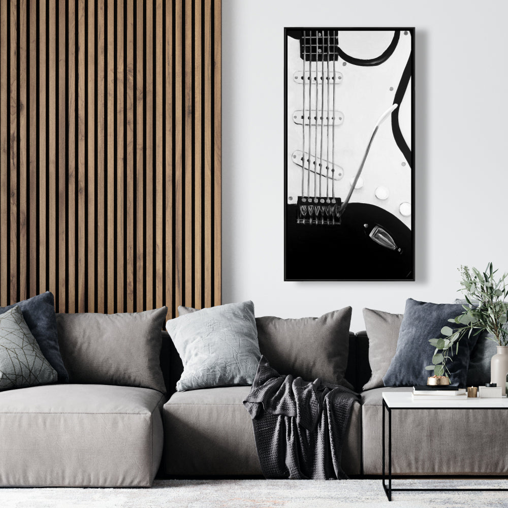 Black Electric Guitar Canvas | Illustrative Hobbies Home Decor