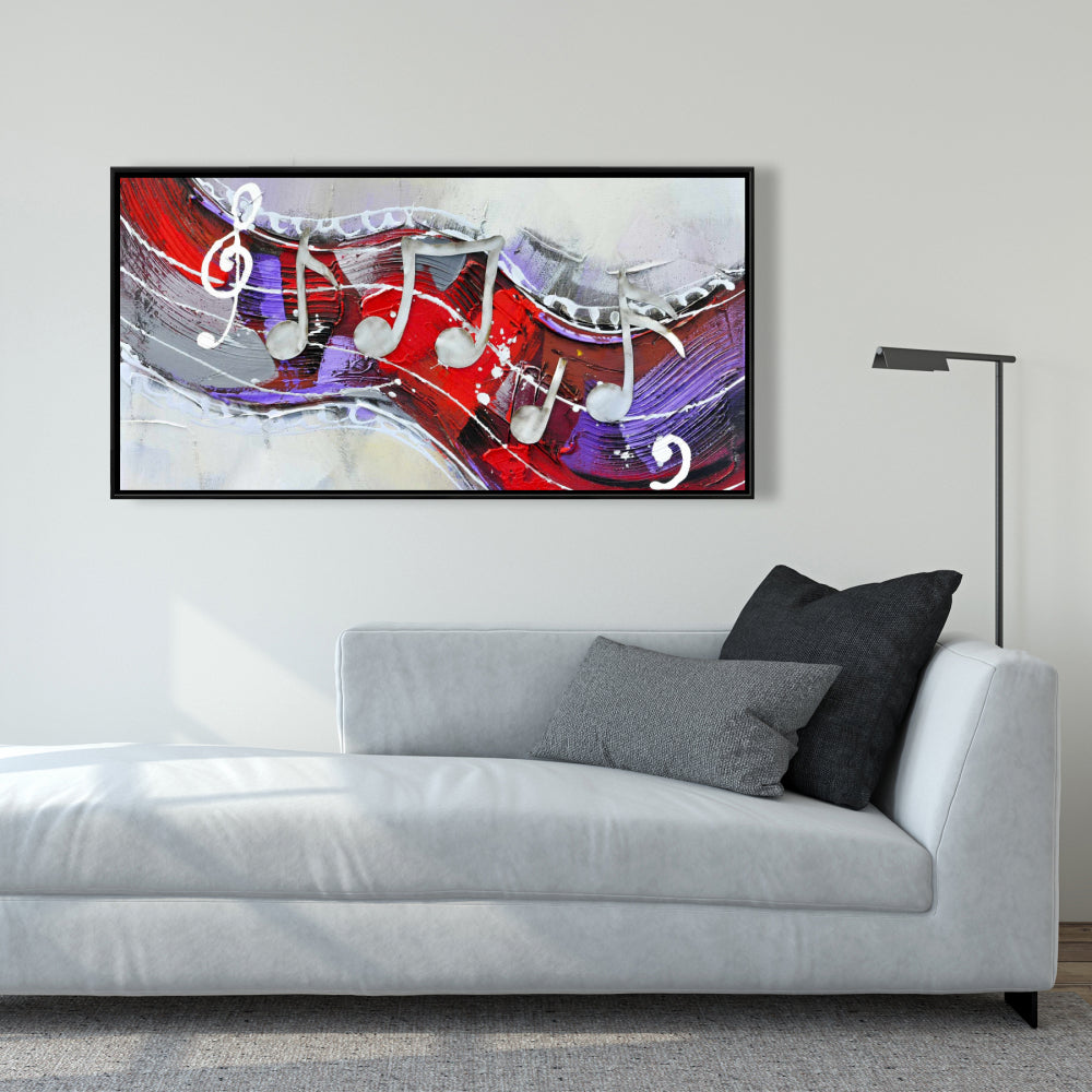 Toile encadrée « Formes musicales » pour chambre à coucher Symphony | Décoration d'intérieur