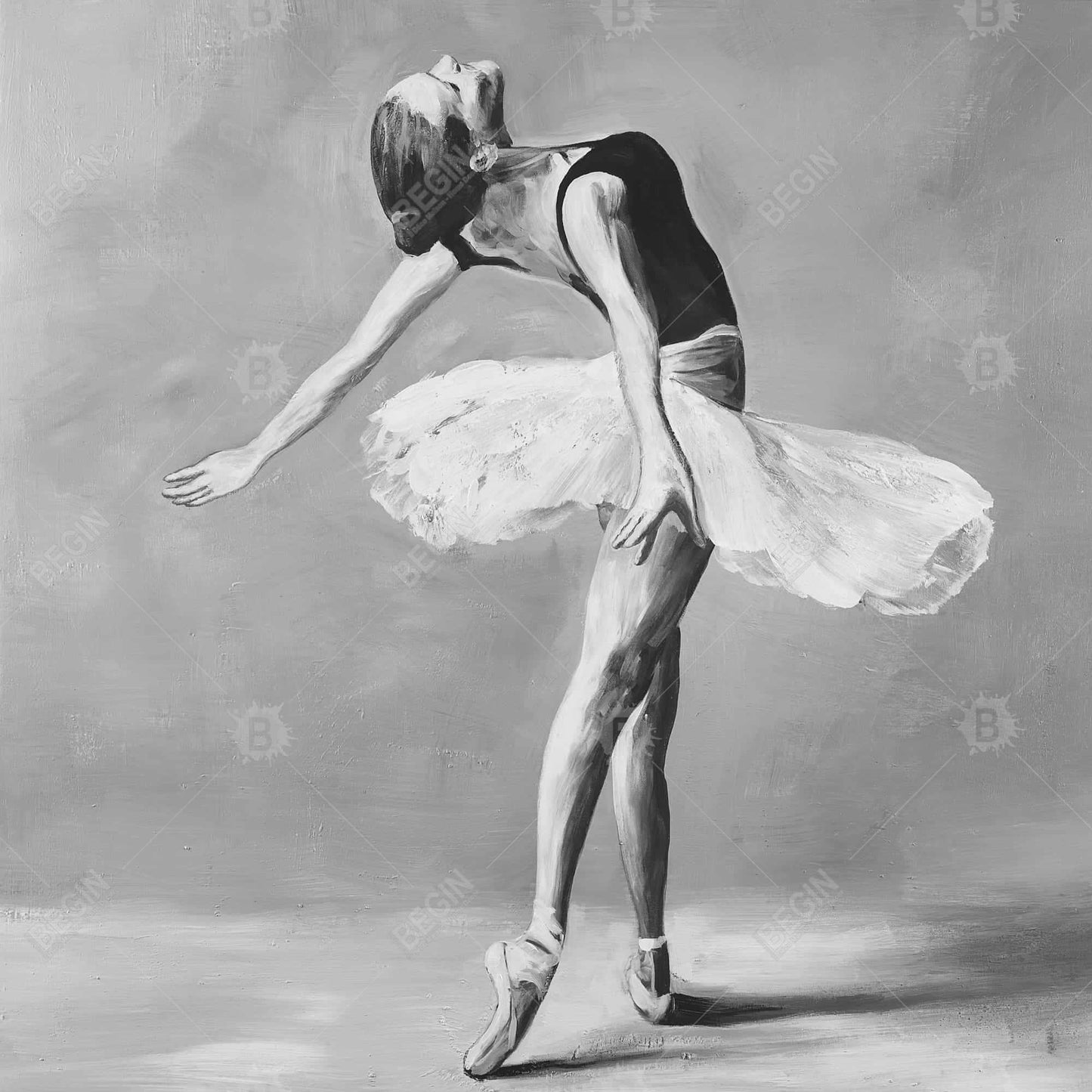 Toile encadrée « Danseuse de ballet classique » | Décoration d'intérieur monochrome