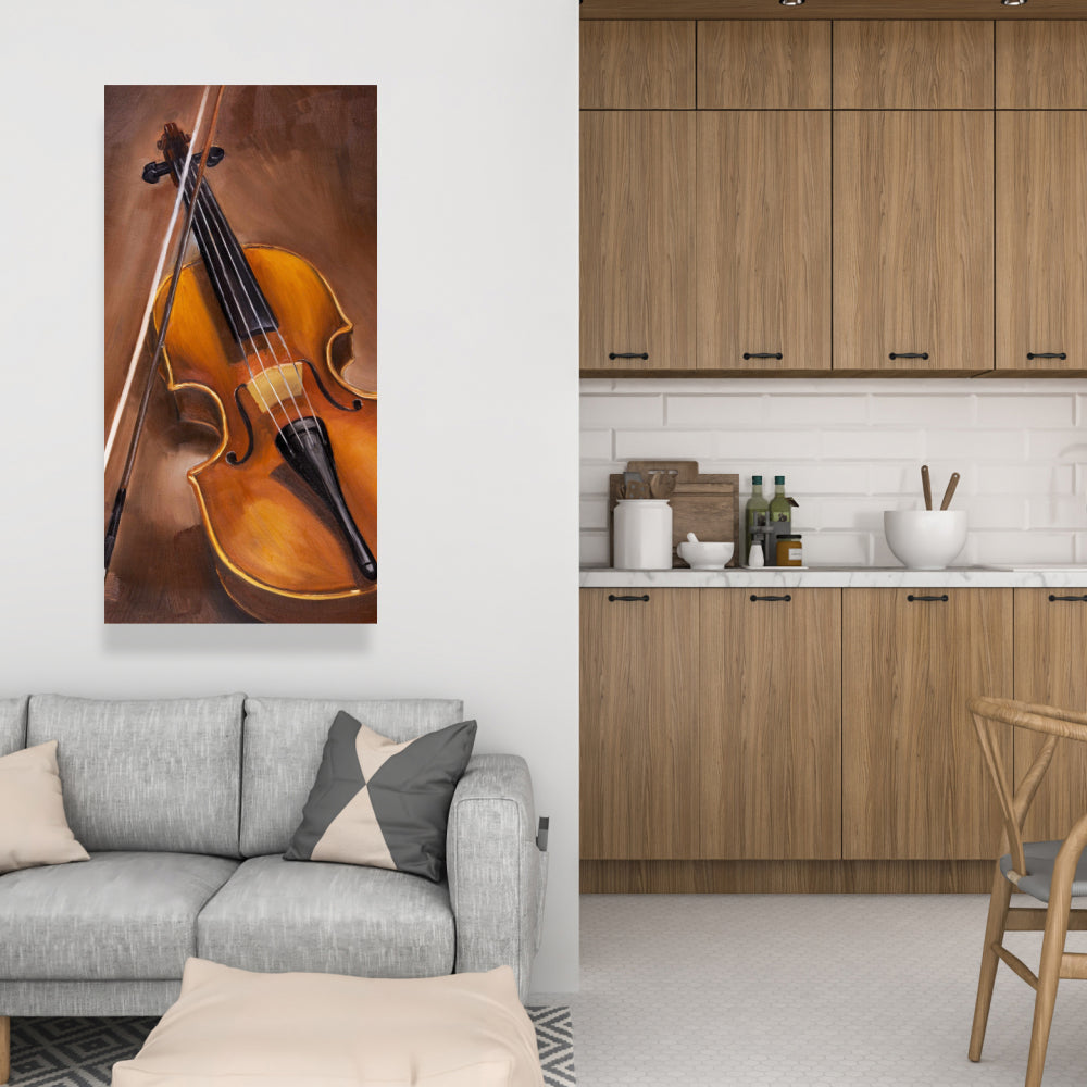 Toile de violon alto | Décoration murale de chambre marron américain