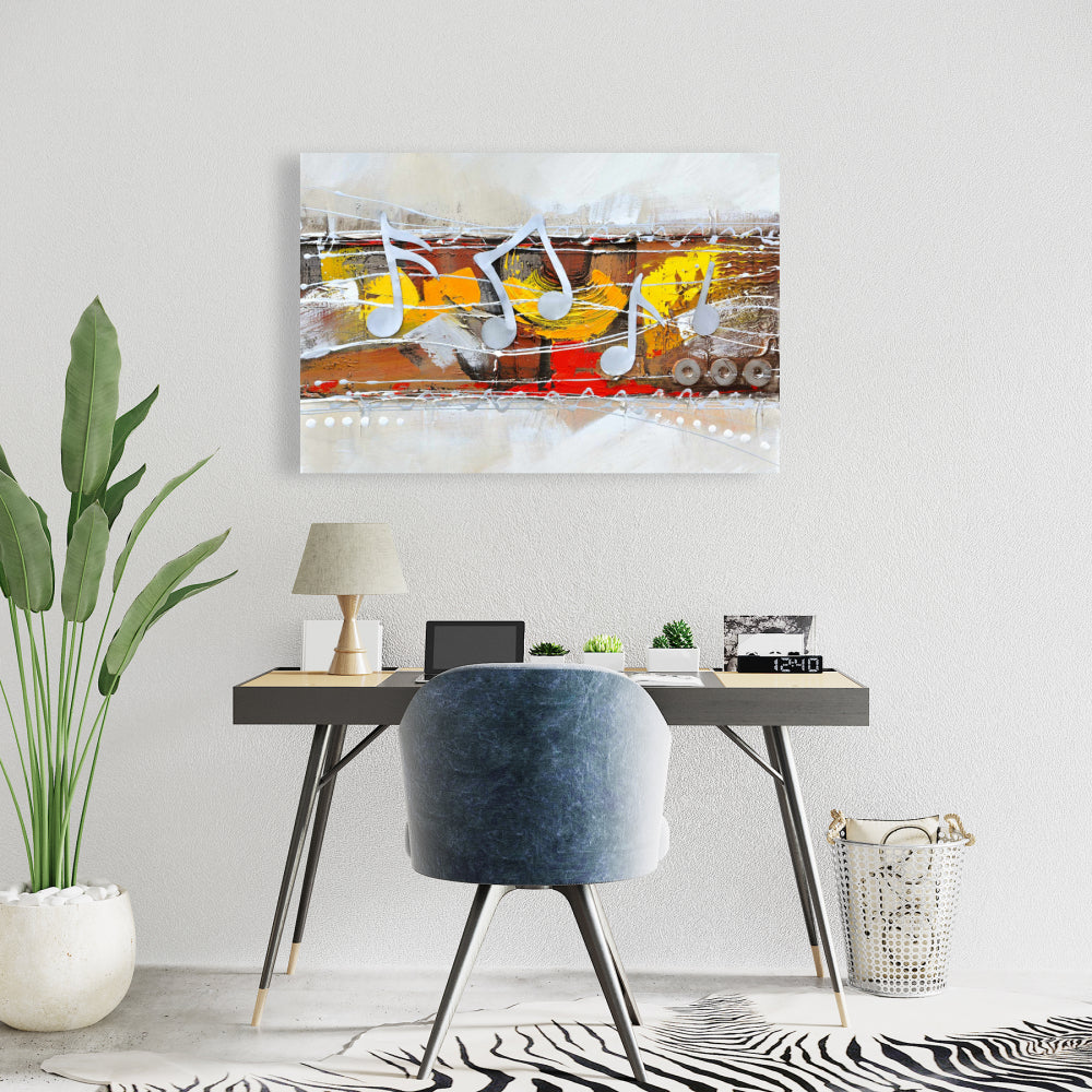 Harmony Gray Canvas - Contemporary Bedroom Decor Wall Art