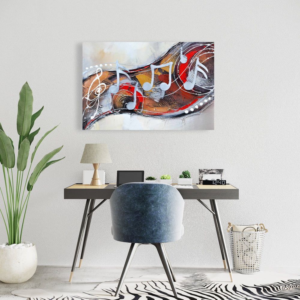 Abstract Serenade Canvas | Contemporary Gray Bedroom Decor