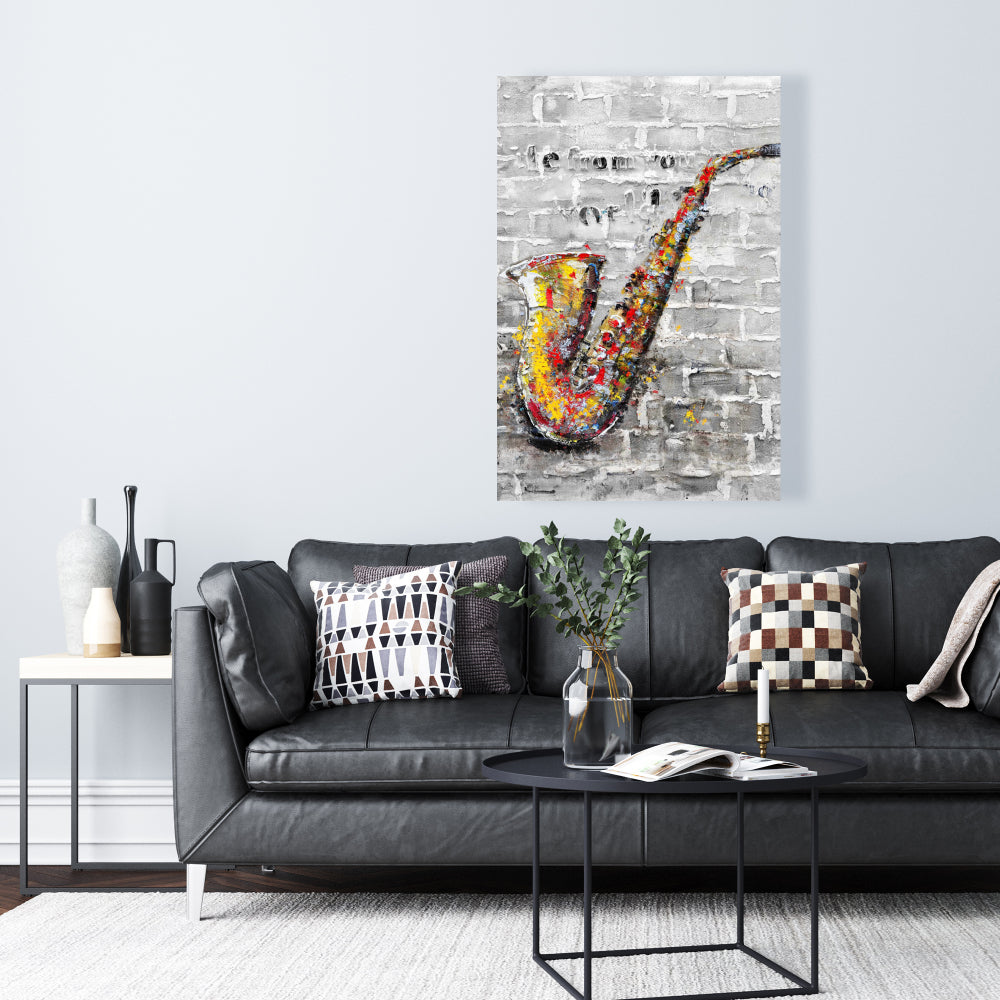 Graffiti of a Saxophone | Bedroom Wall Canvas | Home Decor