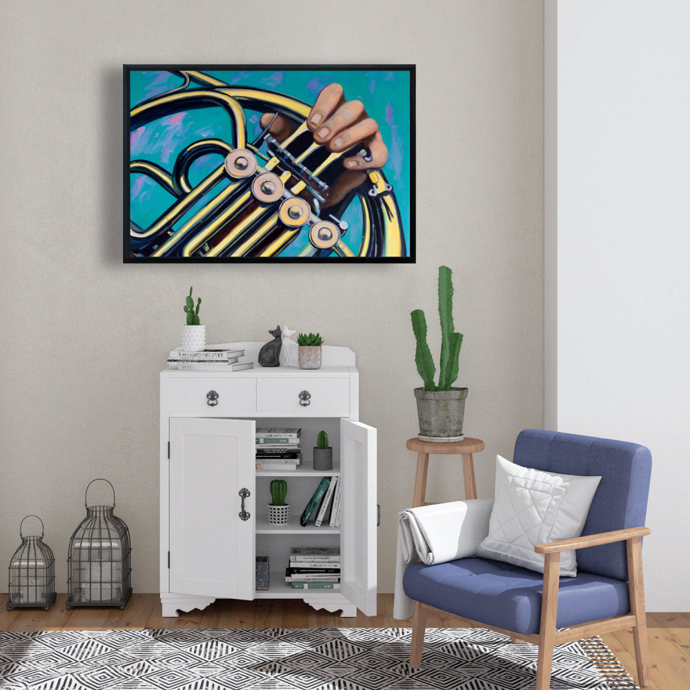 Musician with French Horn Canvas | Home Decor Wall Art