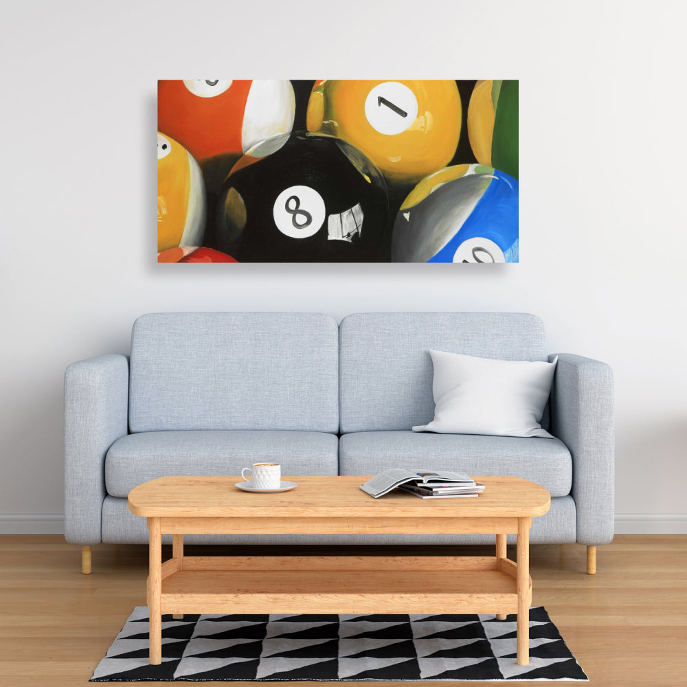 Pool Balls Closeup Canvas | Hyperrealist Home Decor Art