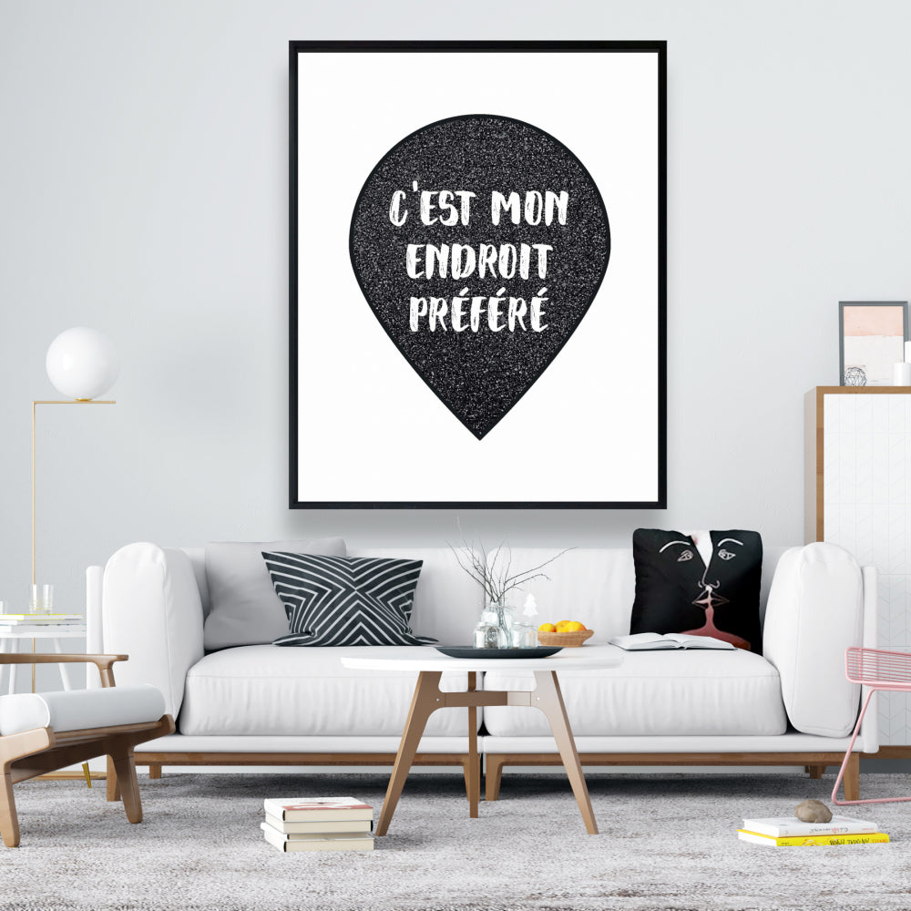 C'est mon endroit préféré - Décoration de chambre motivante sur toile