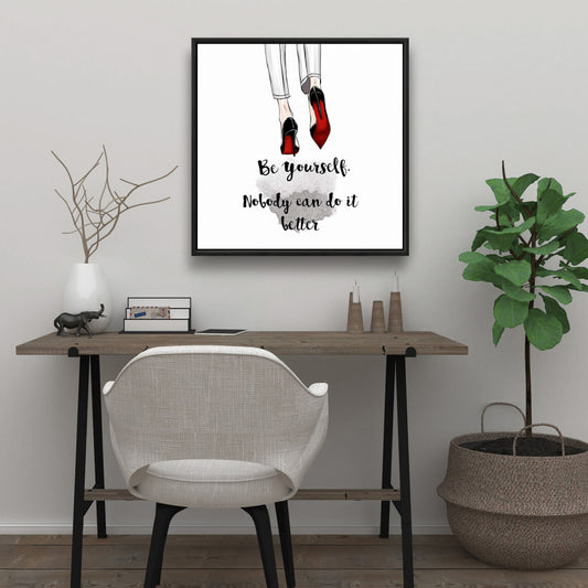 Be Yourself Illustrative Shoes Canvas | Bedroom Home Decor
