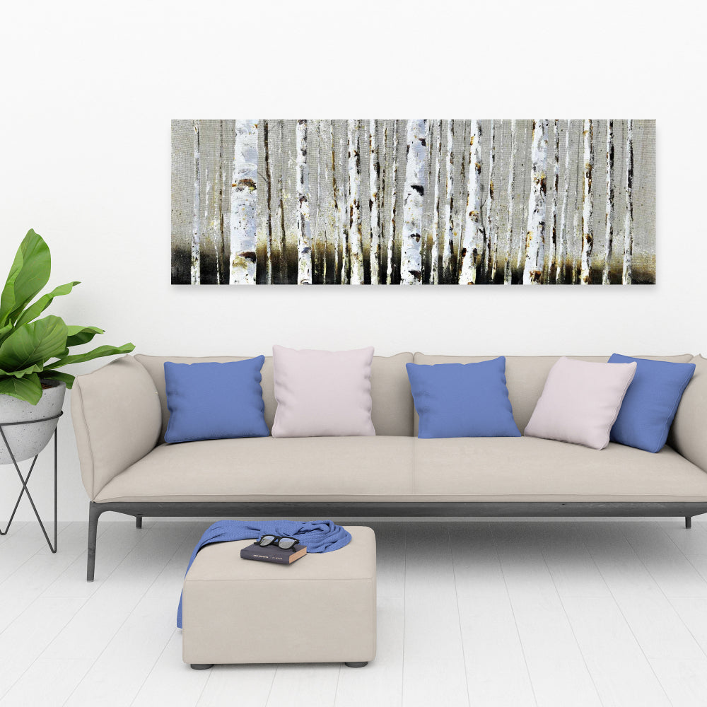 Winter Forest Landscape Canvas | Trees Brown Bedroom Decor