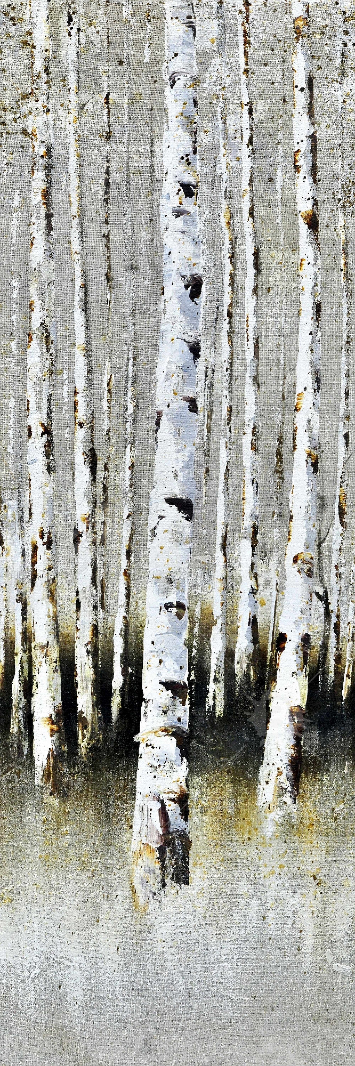 Winter Forest Landscape Canvas | Trees Brown Bedroom Decor