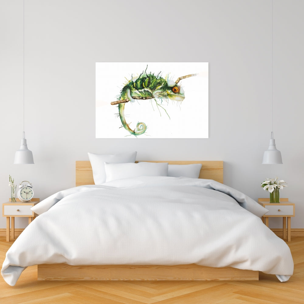 Chameleon on the Lookout Canvas - Reptile Home Decor Art