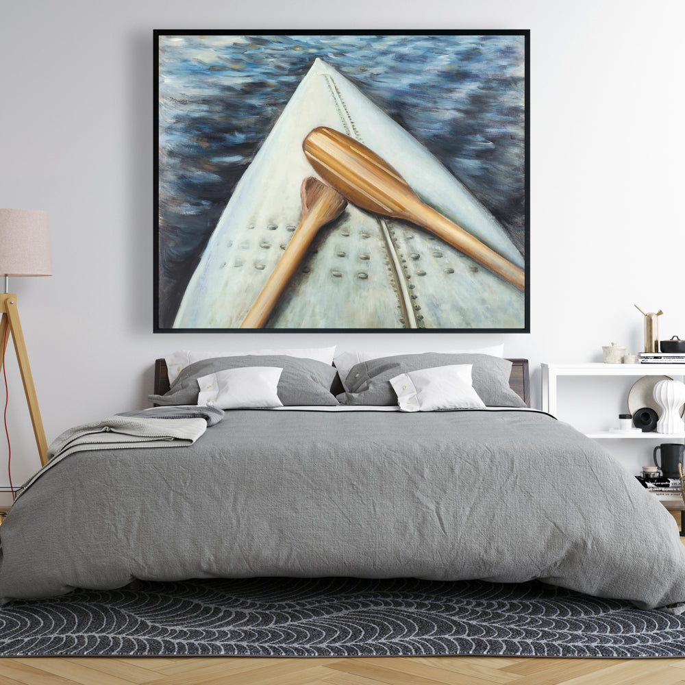 Canoe Adventure Framed Canvas | Marine Sports Home Decor