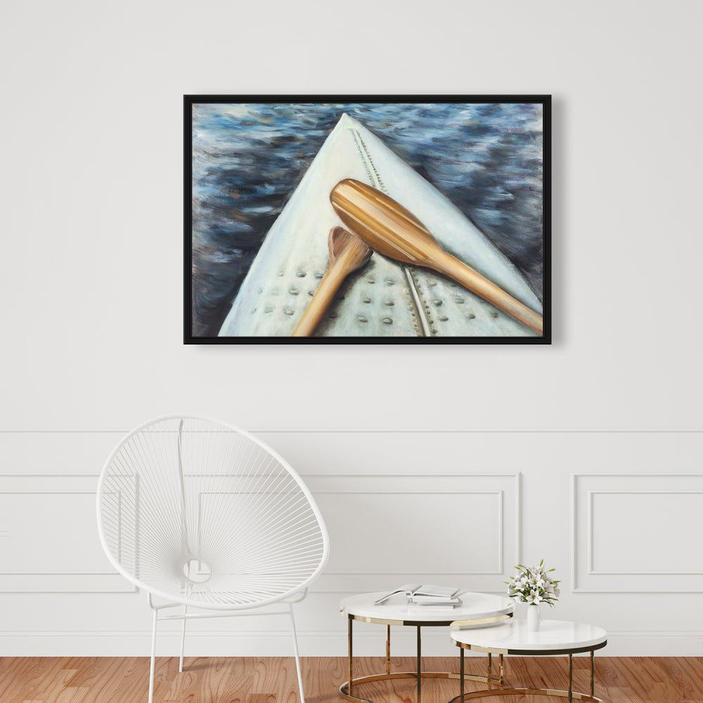 Canoe Adventure Framed Canvas | Marine Sports Home Decor
