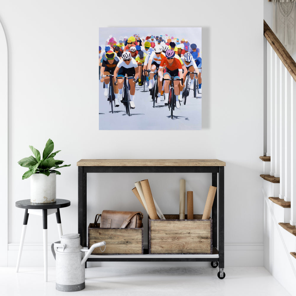 Cycling Competition Blue Canvas | Home Decor Hobbies Art