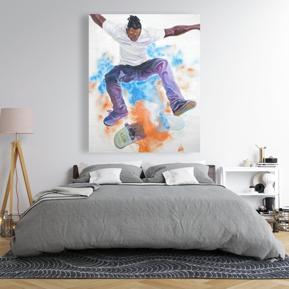 Toile de chambre à coucher « American Blue Skater » | Décoration d'intérieur