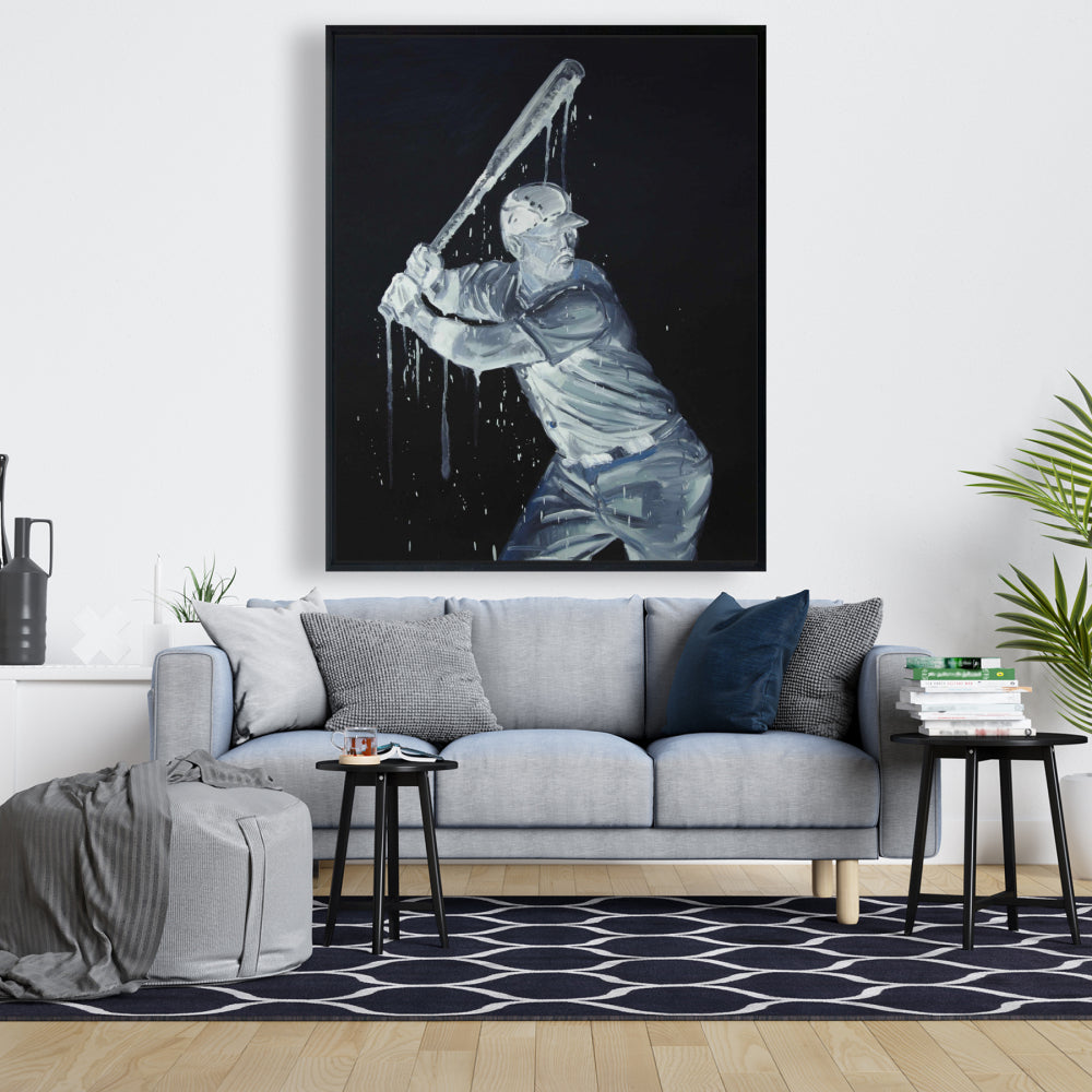 Toile encadrée « Joueur de baseball » | Décoration pour homme | Art de la maison