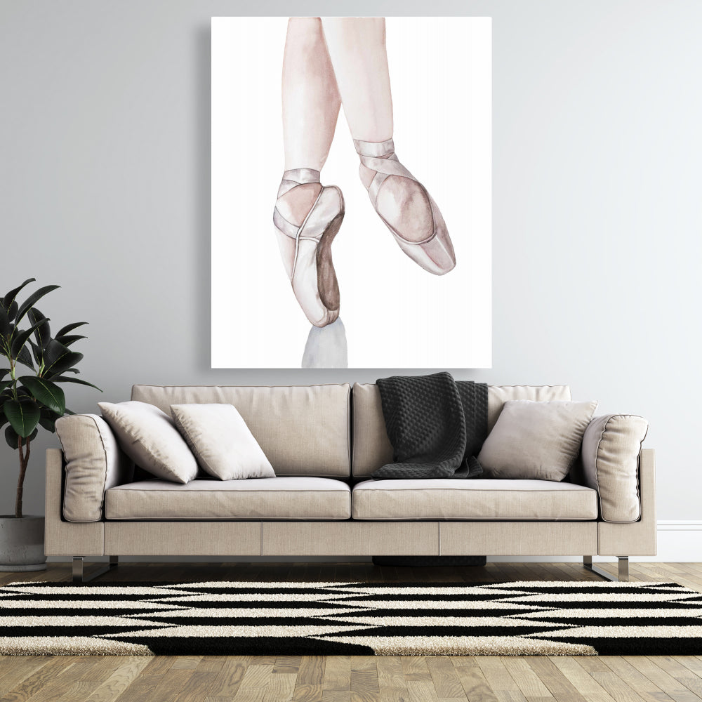 Gray Ballerina Feet Canvas | Sports & Games Hobbies Decor