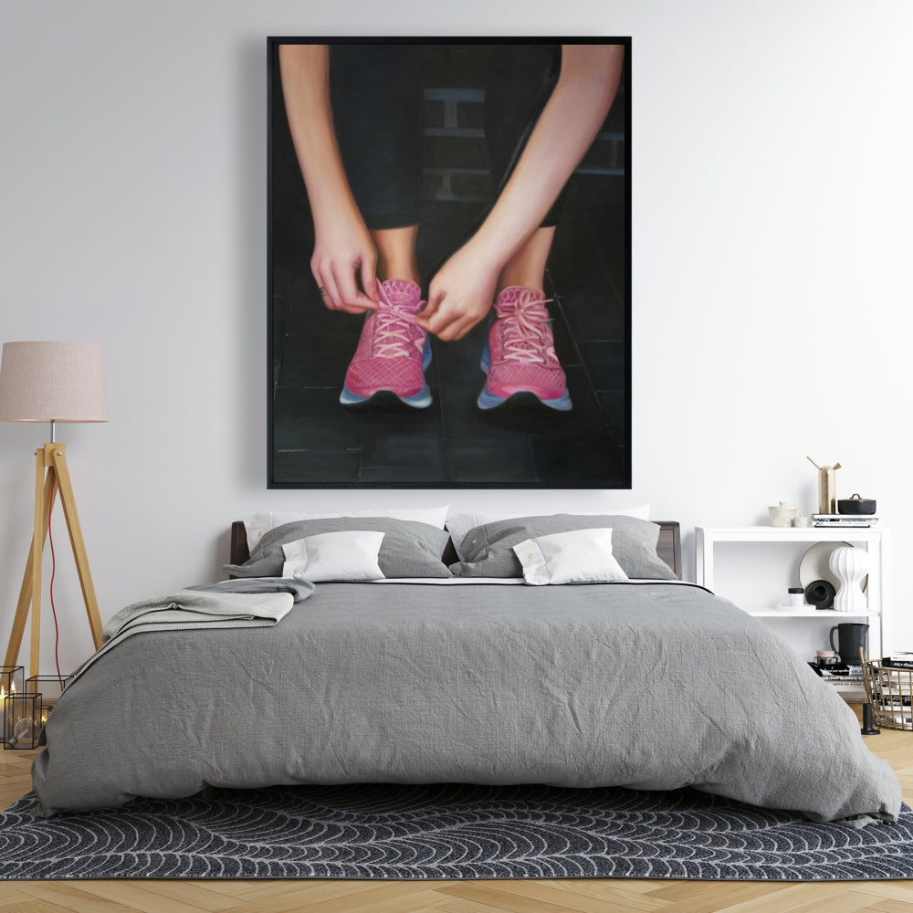 Prêt pour la course - Toile encadrée noire Sports et jeux