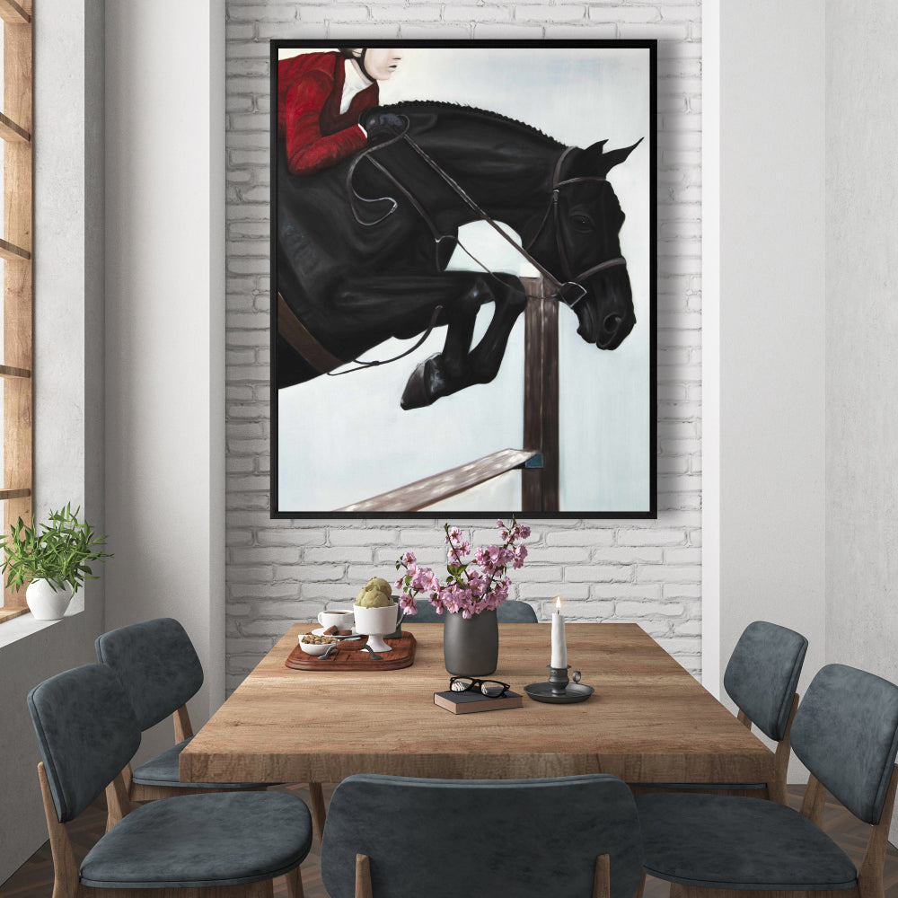 Riding Competition Framed Canvas - Livingroom Decor Hobbies