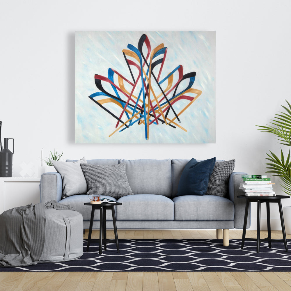 Blue Sports & Games Snow Canvas | Canadian Hockey Home Decor