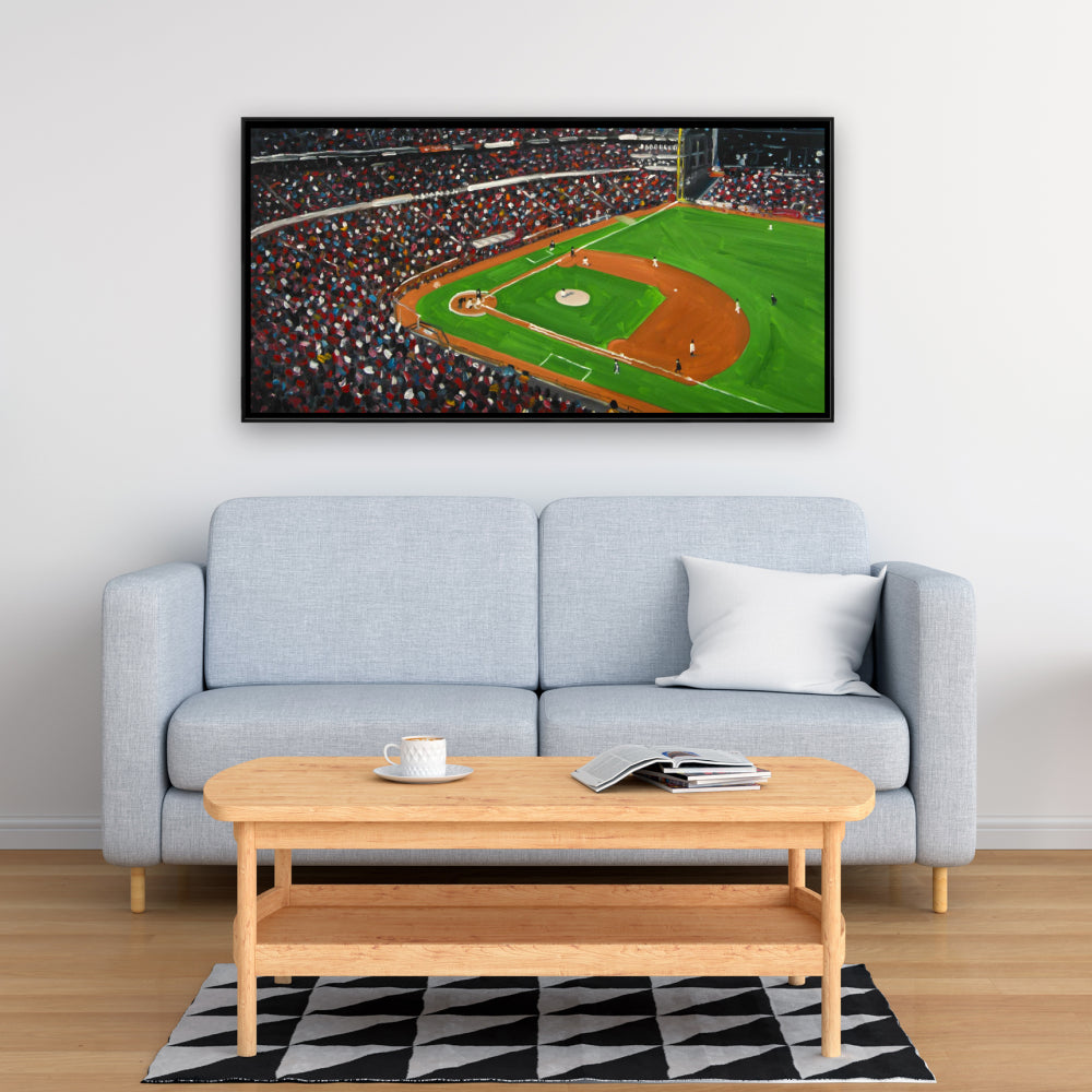 Toile encadrée « Match de baseball » | Décoration d'intérieur sportive américaine