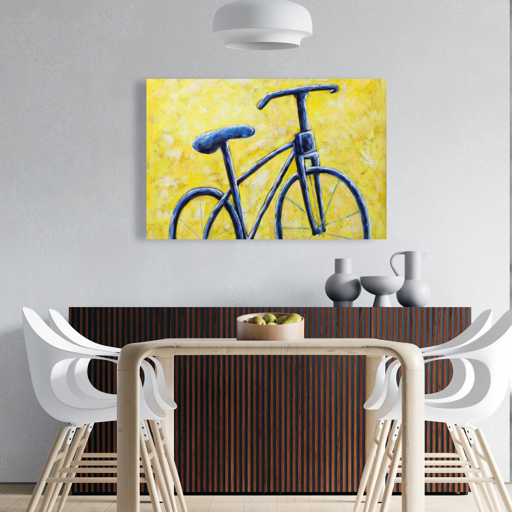 Bedroom Hobbies Blue Bike Abstract Canvas - Home Decor Wall Art