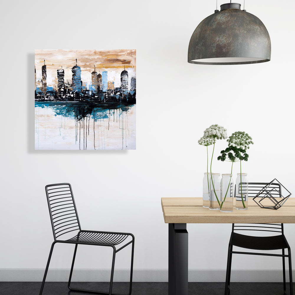 Building Bedroom Cities Canvas - Buildings on the Horizon Decor