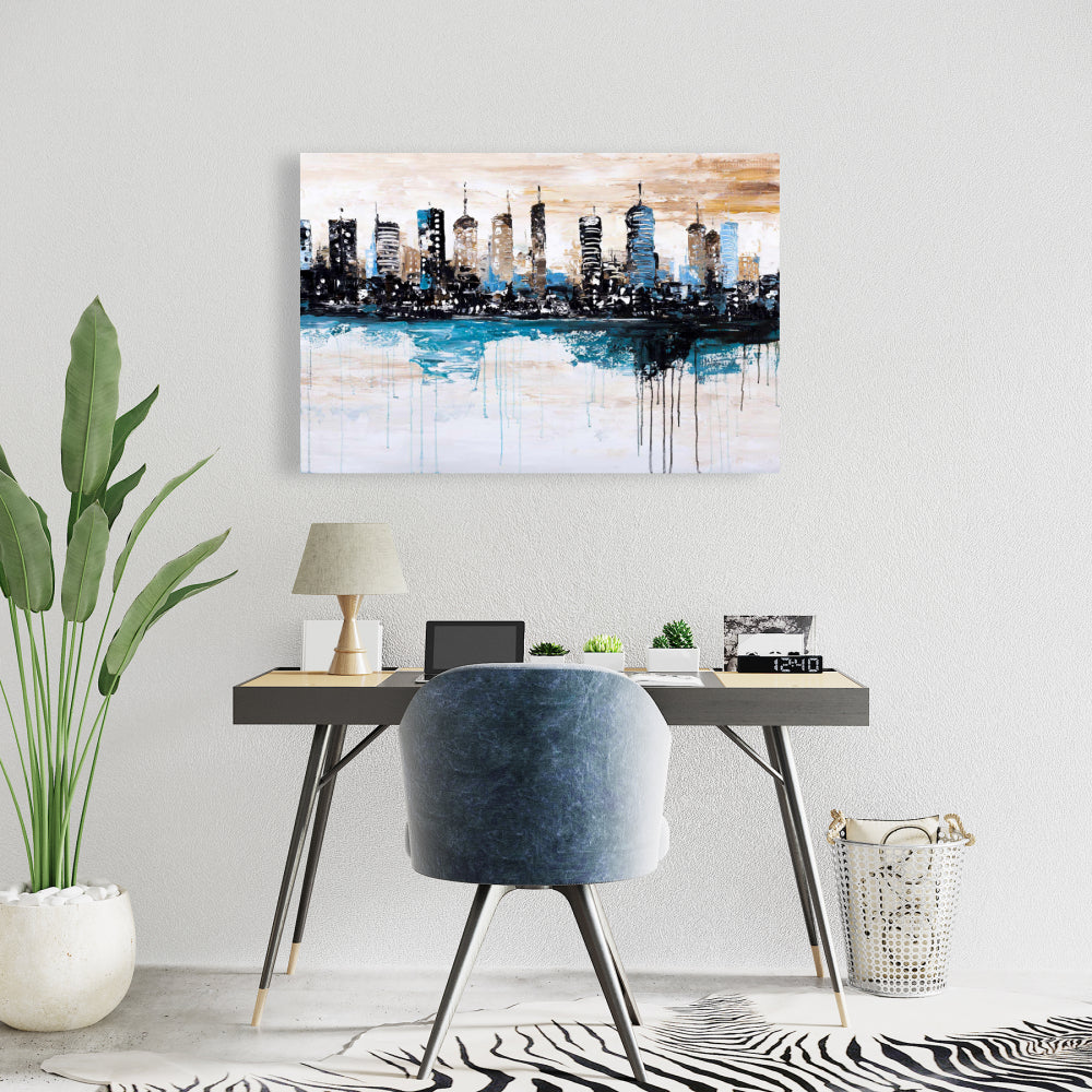 Building Bedroom Cities Canvas - Buildings on the Horizon Decor