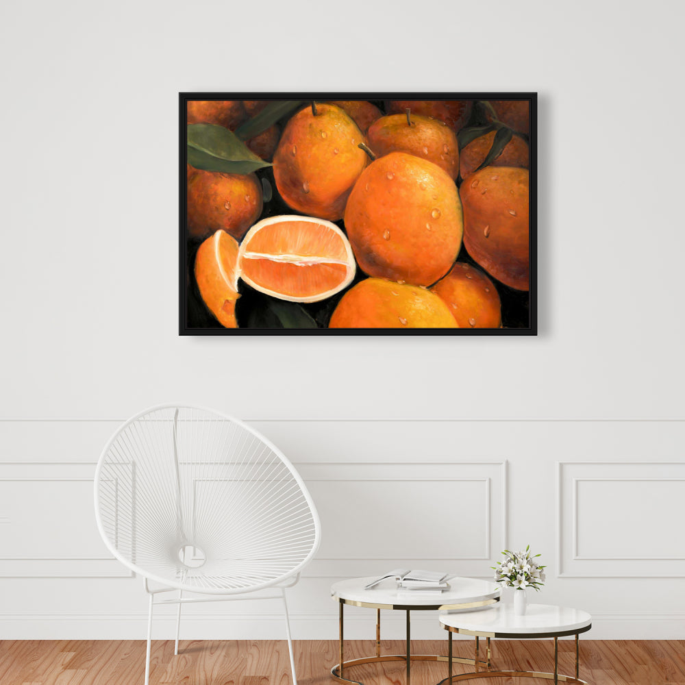 Toile hyperréaliste avec oranges fraîches pour la cuisine | Décoration d'intérieur