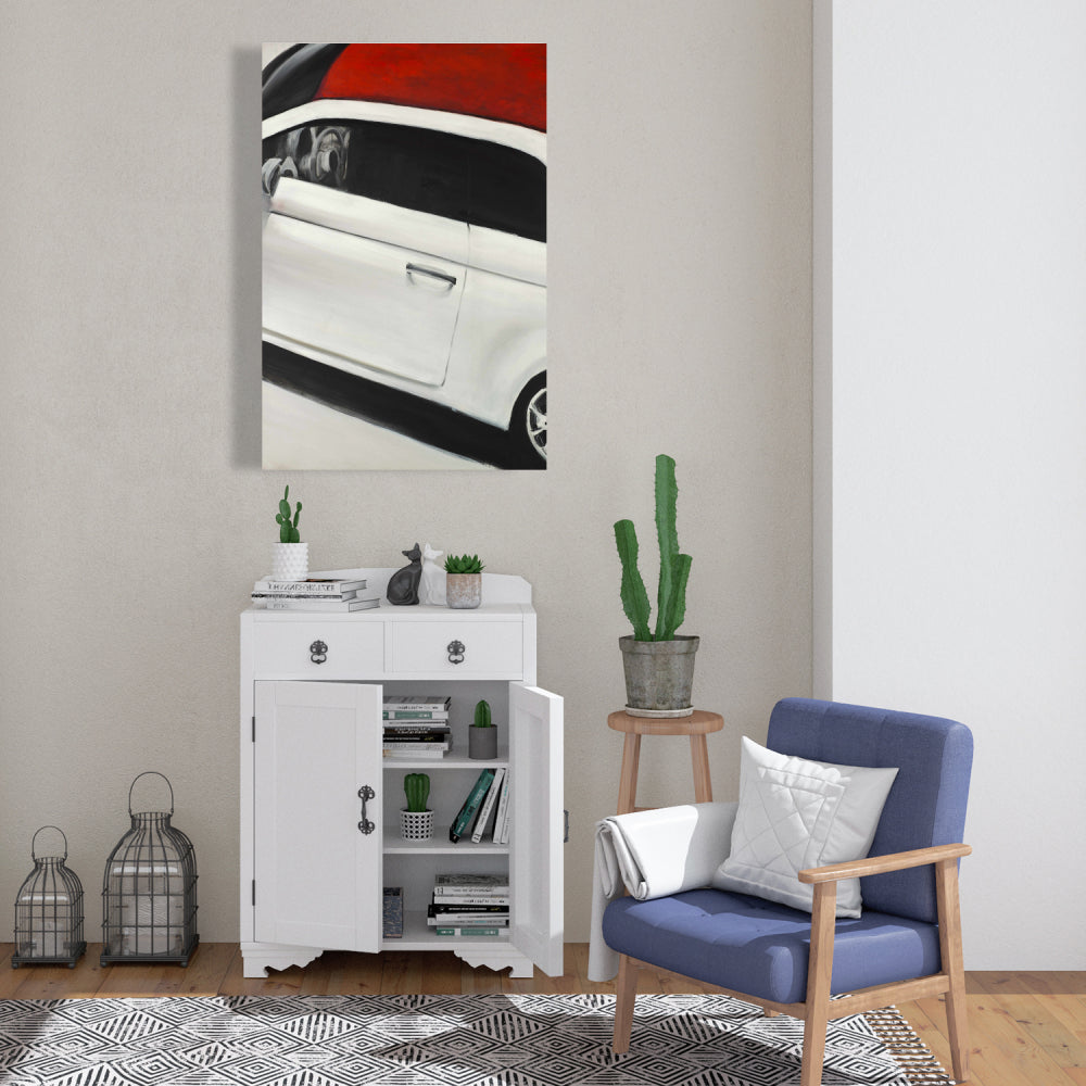 Italian Red and White Car Canvas | Home Decor Wall Art