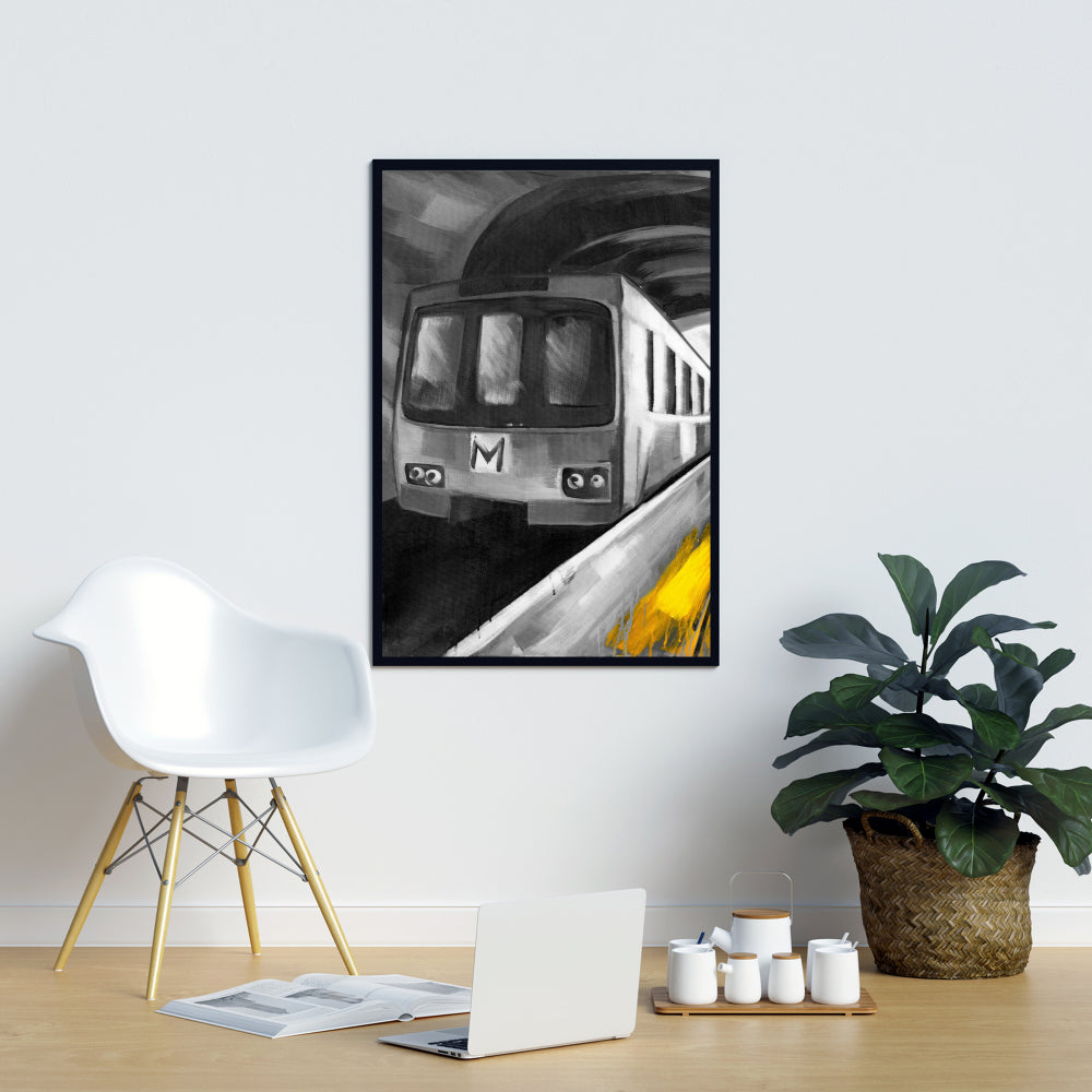 Toile « Train urbain » | Décoration d'intérieur industrielle encadrée